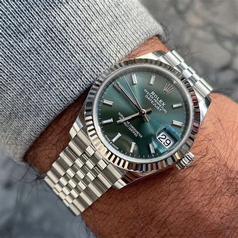 men's rolex datejust green dial|rolex datejust 36mm green dial.